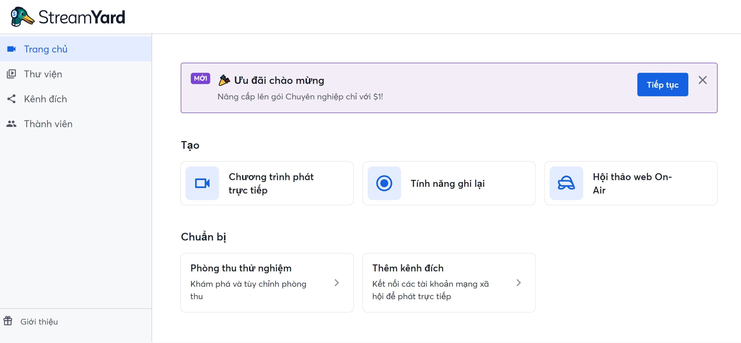 Các tính năng nổi bật của StreamYard