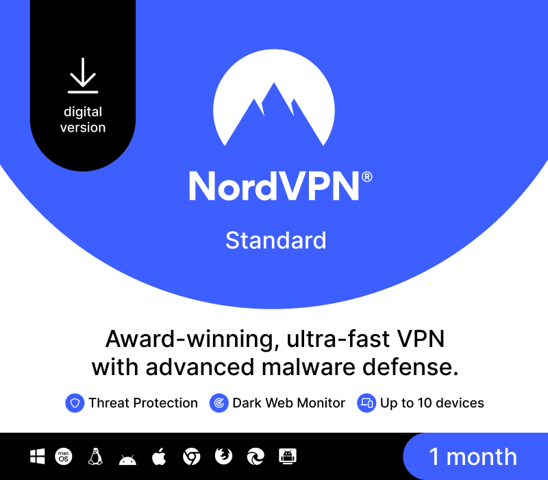 Key Kích Hoạt NordVPN Standard AU (1 Tháng / 10 Thiết Bị)